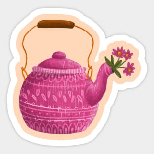 Flower Tea Pot Sticker